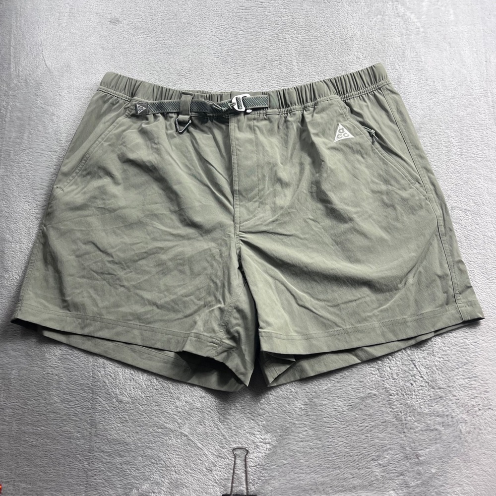 Nike ACG Dri-FIT New Sands Shorts Mens XXL Olive Green FN2430-053 Belted Hiking